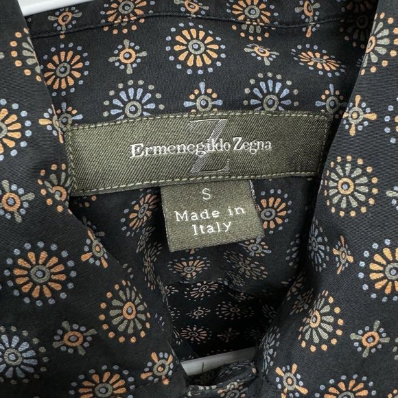 GUC Ermenegildo Zegna Men's Sz Small Multicolor Floral Shirt‎ Made in ITALY - Picture 7 of 8